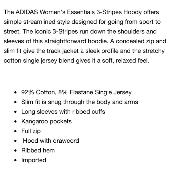 ADIDAS Women’s Essentials Three Stripes Hoodie - Picture 6 of 6